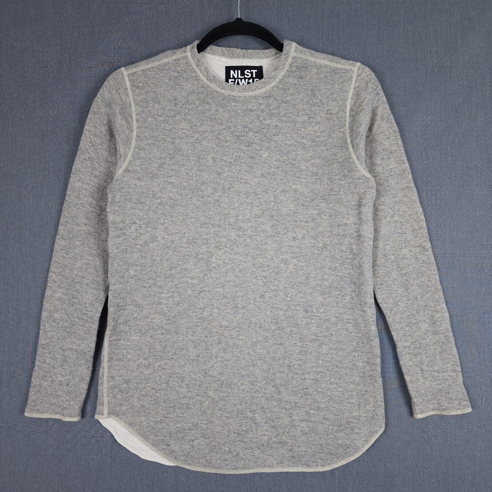 NLST F/W15 Sweatshirt Men Medium Oatmeal Melange Japanese Fabrics Two Layer